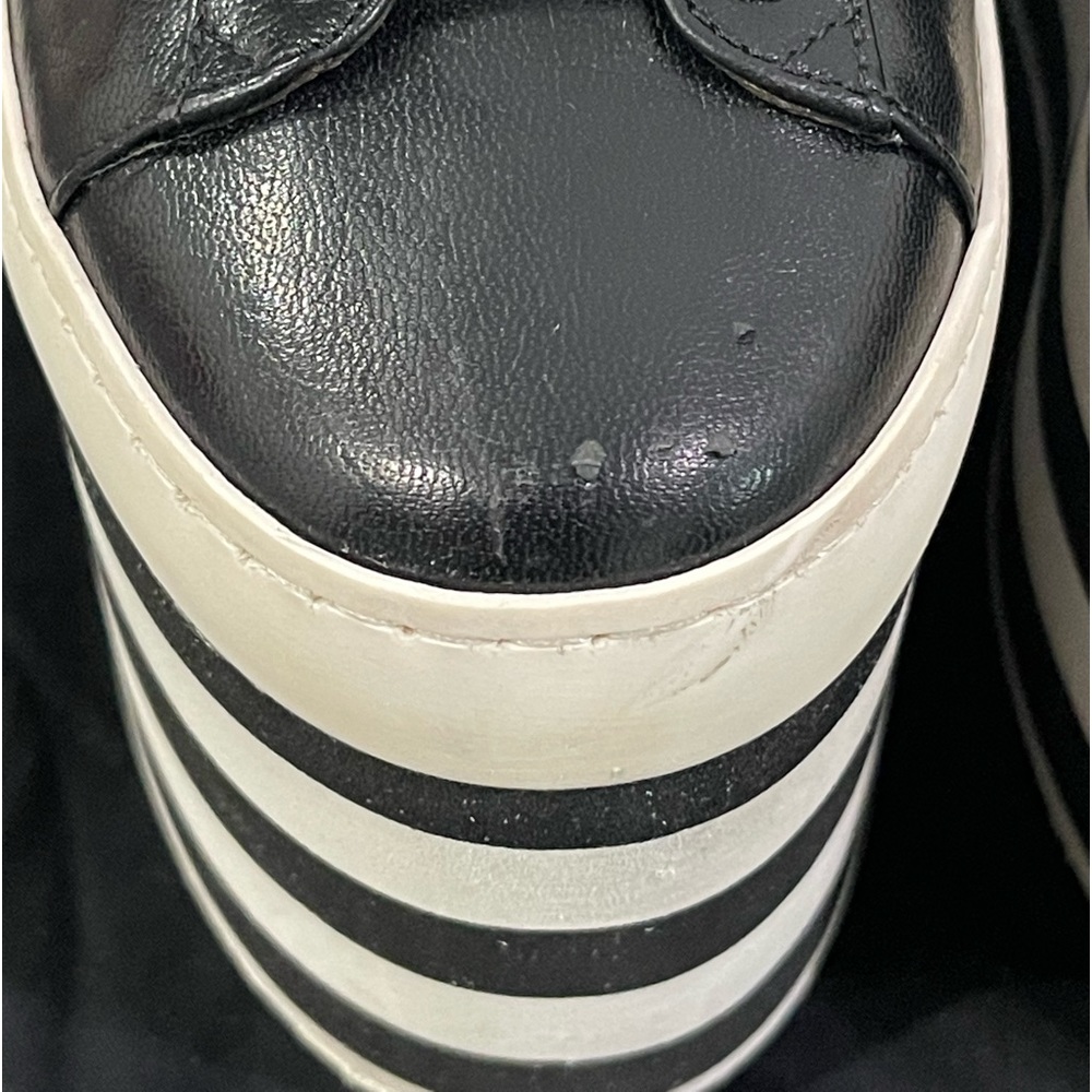 Gucci Shoes | Leather Peggy Wedge Platform Sneakers - Picture 3 of 10